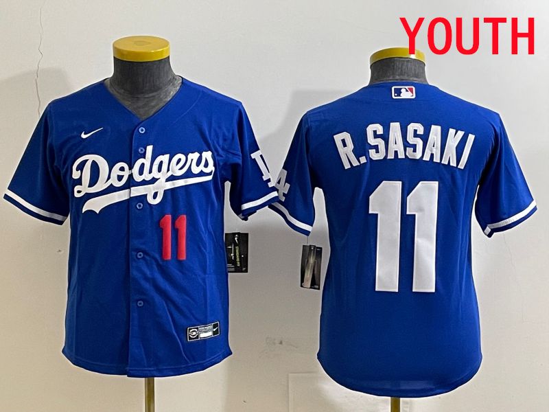 Youth Los Angeles Dodgers 11 R.Sasaki Blue Game 2025 Nike MLB Jersey style 2